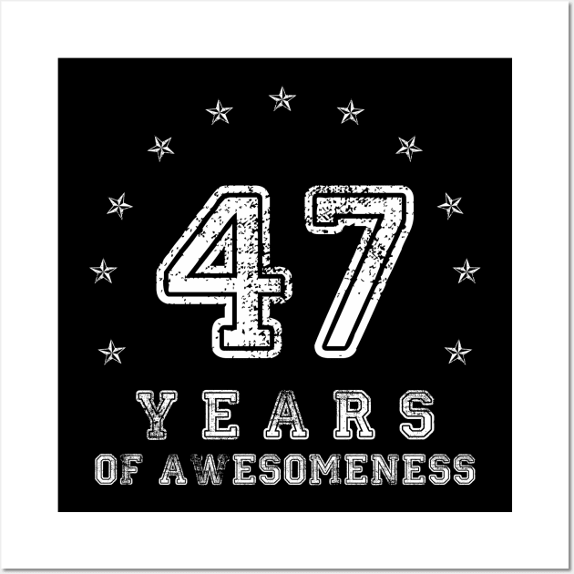 Vintage 47 years of awesomeness Wall Art by opippi